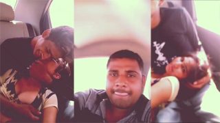 Friend Also Touching – His Hot Sexy Figured Girl – Kissing With BF in Car Bfs