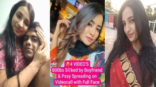 Horny Desi Girl & Boobs Saked by Boyfriend with Full Face