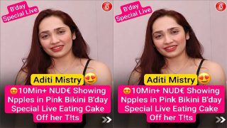 Aditi Mistry Nude Showing – Nipple in Pink B!kini – Birthday Special Live