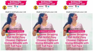 Desi Bhabhi Latest Trending Viral Saree Stripping – Full Nude Pssy Closeup Captured – Giving Blowjob with Full Face